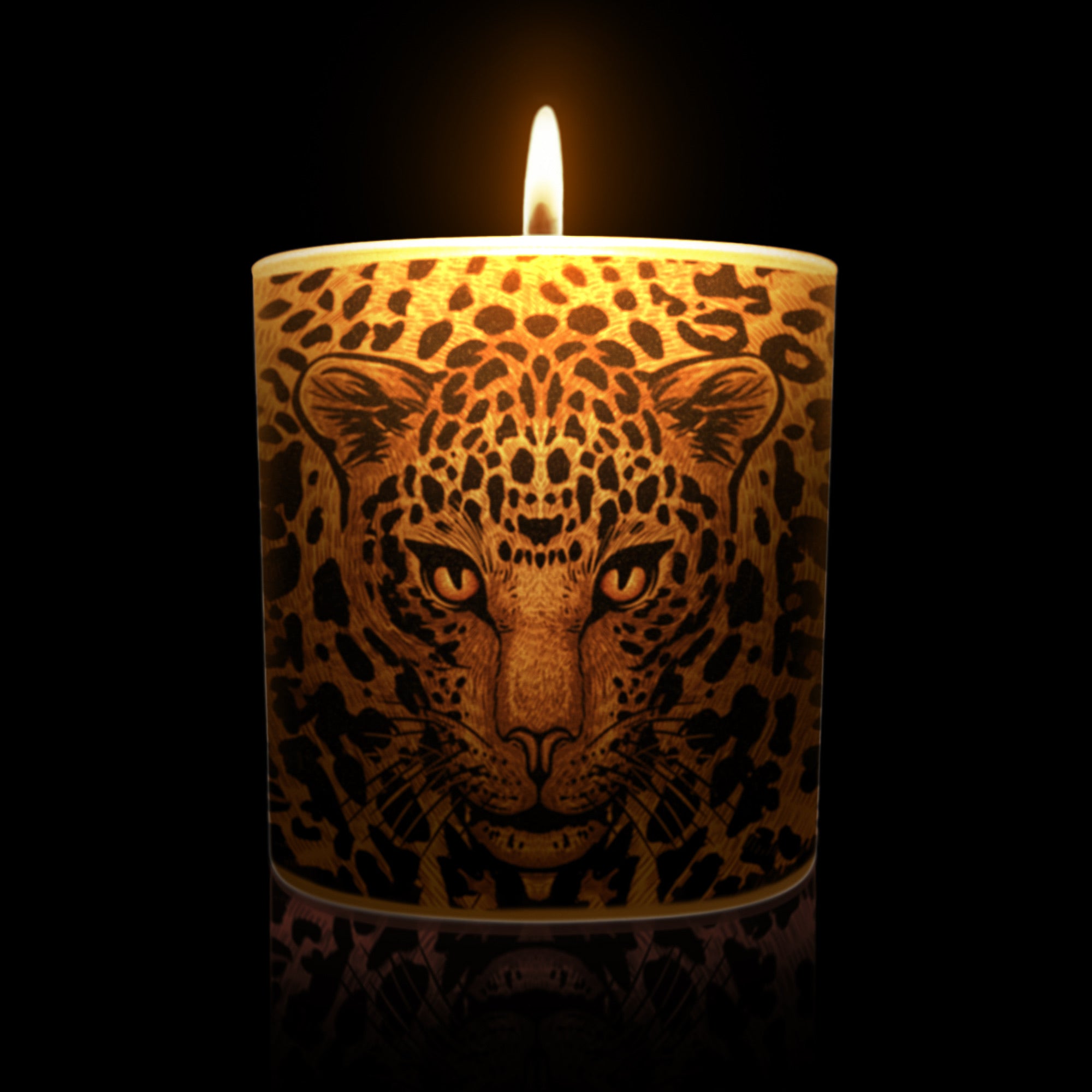 Lit up leopard candle- D.S. Phantom & Co.