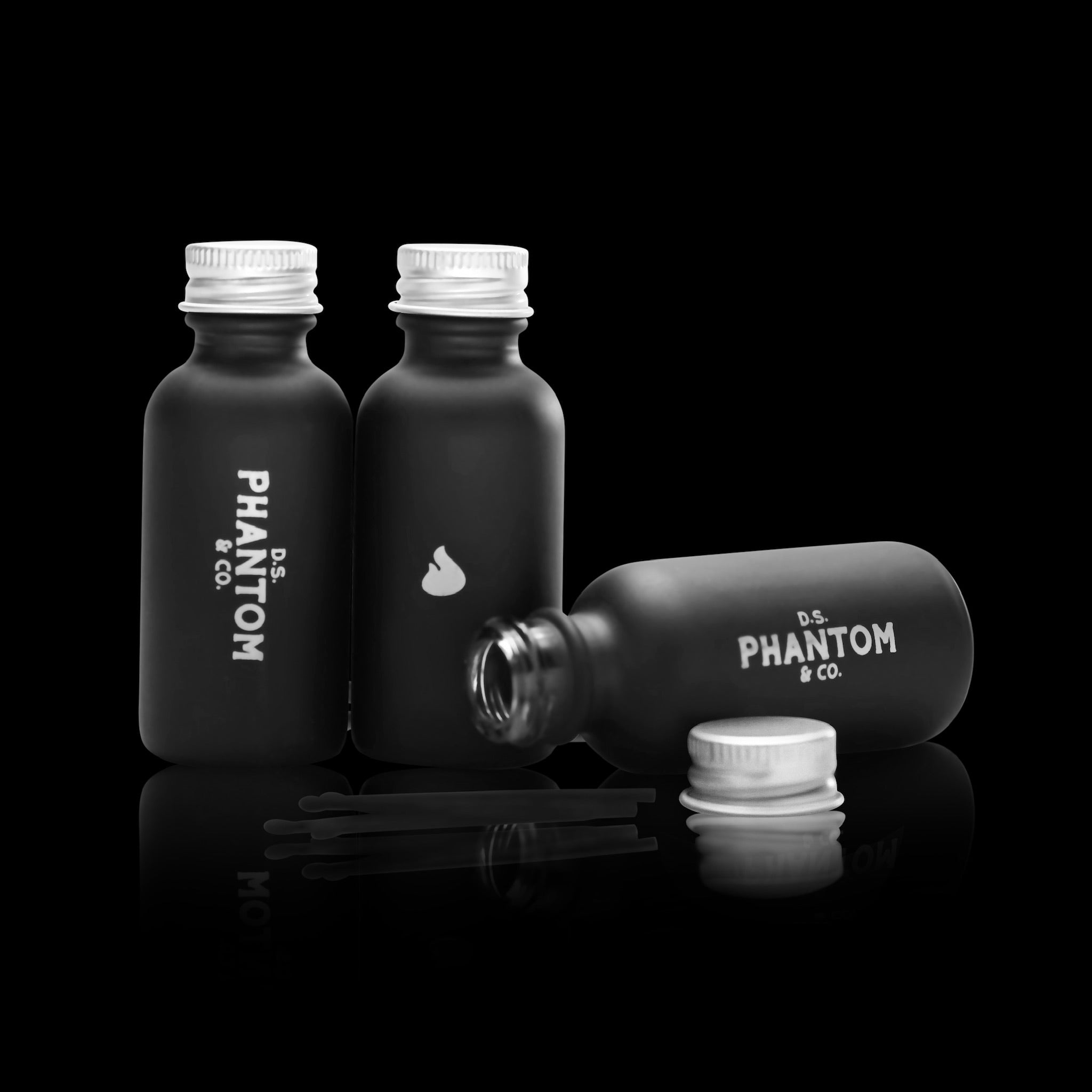DS Phantom & Co. scented matches in black glass bottle
